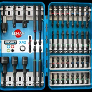 COFFRET DE DOUILLES 1/4"+ EMBOUTS IMPACT 42 PCS .